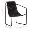 vidaXL Relaxing Armchair Black Genuine Leather, Iron Standard Ergonomic