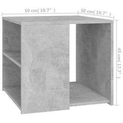 vidaXL Side Table Concrete Gray 19.7"x19.7"x17.7" Engineered Wood