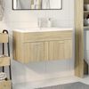 vidaXL Bathroom Sink Cabinet Sonoma oak and white