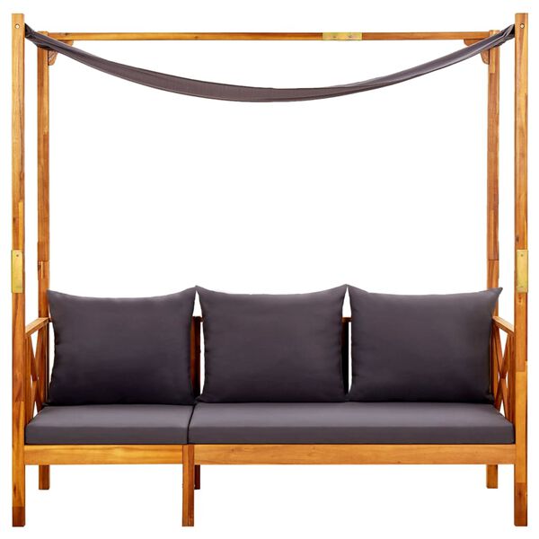 vidaXL Bench Dark grey, Natural wood