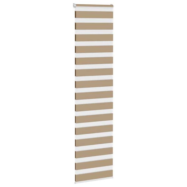 vidaXL Zebra Blind Sand Brown Polyester, Aluminum 23.6 x 78.7 in