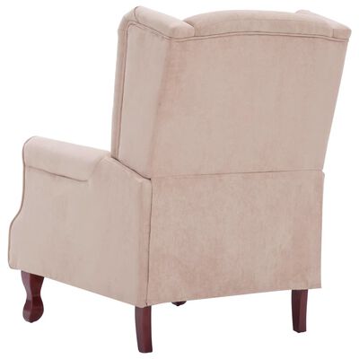 vidaXL Recliner Cream Fabric