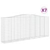 vidaXL Gabion Basket Set of 7 Silver Galvanized iron Extra Tall