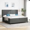 vidaXL Box Spring Bed with Mattress Dark gray 78.7&ldquo; x 78.7&rdquo; fabric