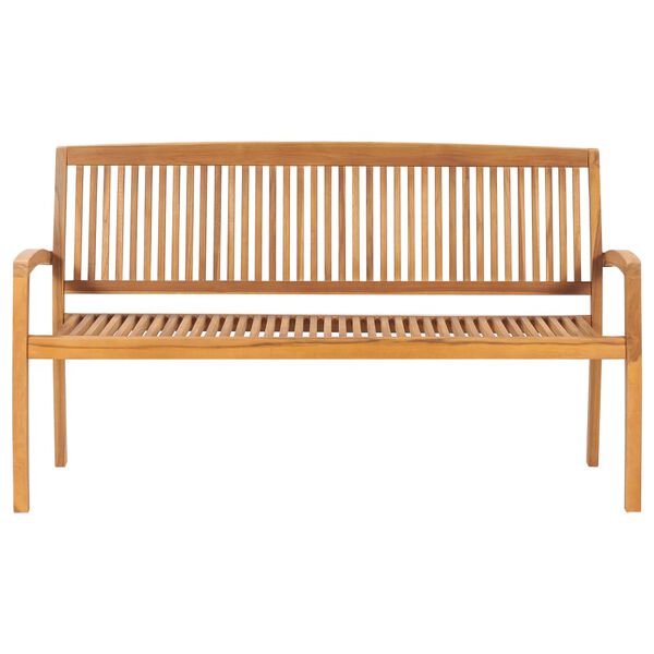 vidaXL Garden Bench Natural teak Solid Teak wood 2-seater Stackable