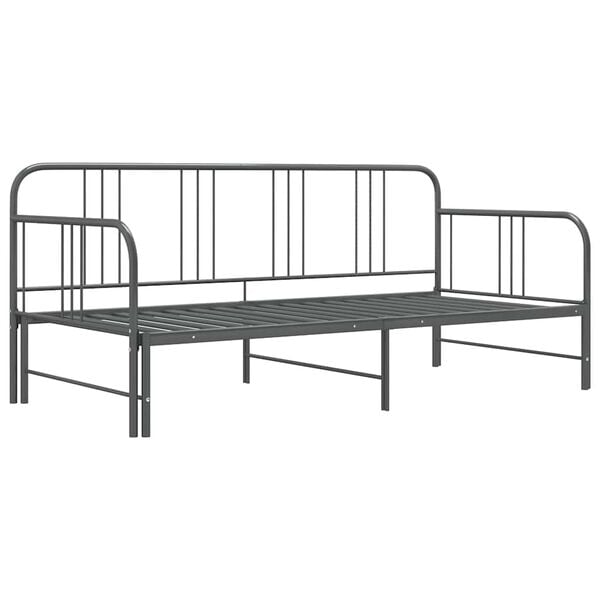 vidaXL Sofa Bed Frame Grey Powder-coated metal 35.4 x 79.0 in