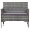 vidaXL Garden Bench Grey PE Rattan 41.3 in Weather-resistant materials