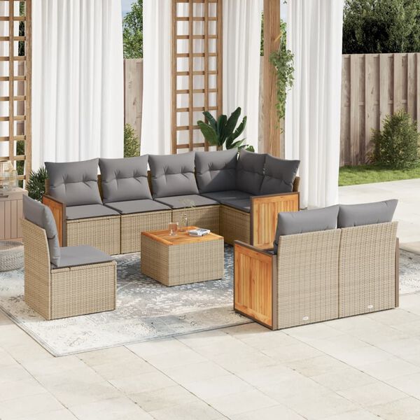 vidaXL Garden Sofa Set Beige