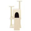 vidaXL Cat Tree Cream Engineered wood, plush, sisal Medium Durable
