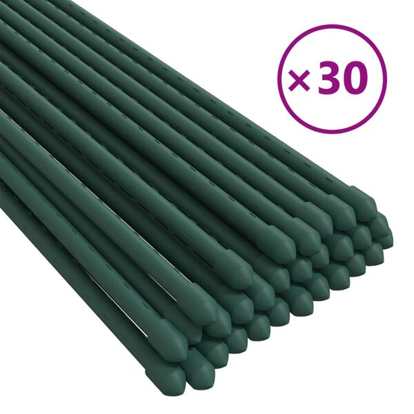 vidaXL Plant Stake Set of 30 Green Steel with polypropylene coating