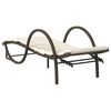 vidaXL Sun Lounger Set of 2 Brown PE rattan Large Adjustable Armrests