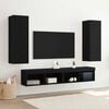 vidaXL Wall TV Cabinet 2 pcs Black Oak 12.01 x 11.81 x 35.43 in