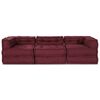 vidaXL Modular Sofa 3 pcs Maroon Fabric