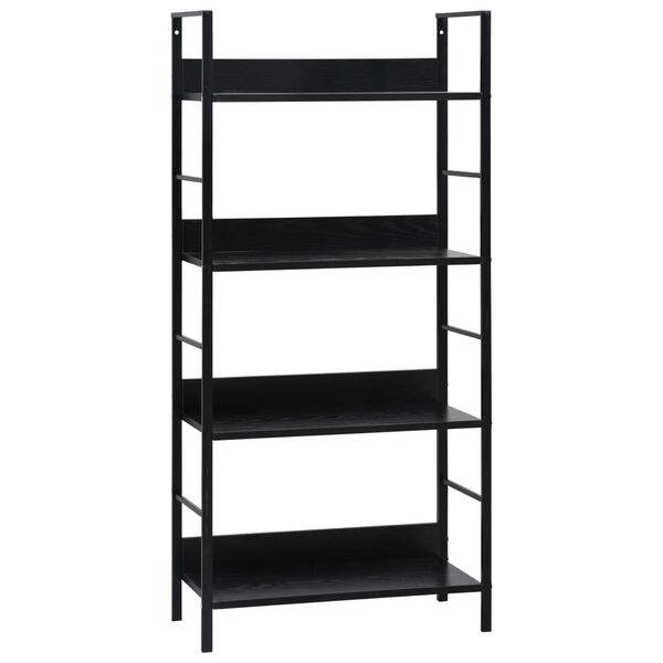vidaXL Shelf Cabinet Black Engineered Wood, Steel Medium Shelf Cabinet