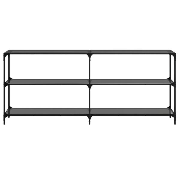 vidaXL Console Table Black glass Steel and Glass Large Console Table