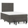 vidaXL Box Spring Bed Dark gray, white