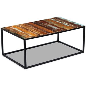 vidaXL Coffee Table Multicolor Reclaimed Wood Medium Durable