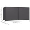 vidaXL TV Cabinet Grey Engineered wood Compact TV Cabinet Rectangular