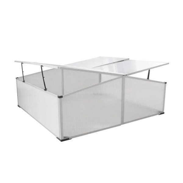 vidaXL Greenhouse Transparent Polycarbonate, Aluminum Medium