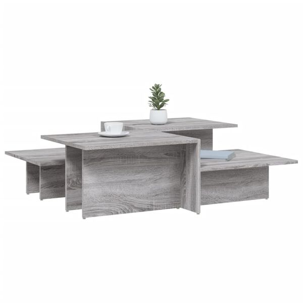 vidaXL Coffee Table Set of 2 Gray Sonoma Engineered Wood Medium