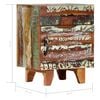 vidaXL Bed Cabinet Multicolor Solid reclaimed wood 19.7 in Drawers