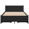 vidaXL Bed Frame Black Engineered Wood, Steel Twin Twin Bed Frame
