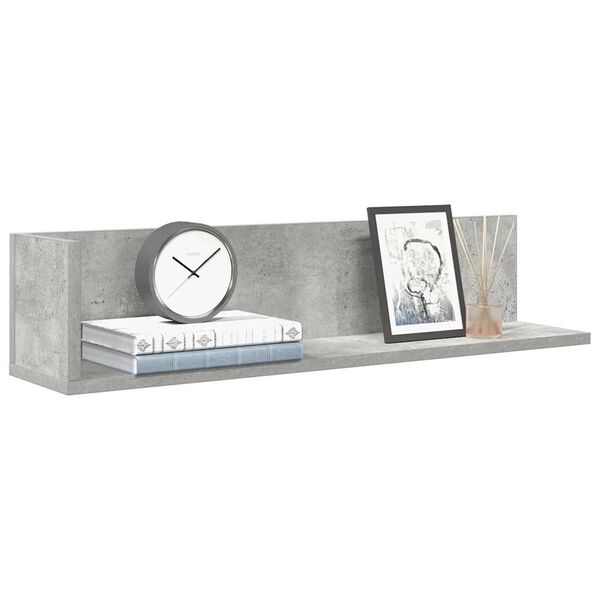 vidaXL Wall Shelf Concrete gray Engineered wood Medium Reversible