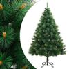 vidaXL Artificial Hinged Christmas Tree Green and Yellow PVC, Metal