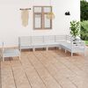 vidaXL Garden Lounge Set White Solid Pine Wood Standard Modular