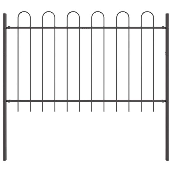 vidaXL Garden Fence Grey 5.58 x 2.62 ft Powder-coated Steel