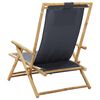 vidaXL Relaxing Chair Dark grey Bamboo, Polyester Medium
