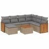 vidaXL Garden Sofa Set Beige PE rattan, powder-coated steel Large