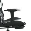 vidaXL Gaming Chair with Footrest Black and White Faux Leather