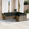 vidaXL 8 Piece Patio Sofa Set with Cushions Gray Poly Rattan