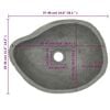 vidaXL Basin River Stone Oval (14.6"-18.1")x(11.4"-14.2")