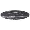 vidaXL Table Top Black with marble design Tempered glass Medium
