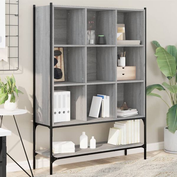 vidaXL Bookcase Grey Sonoma Engineered wood Medium Bookcase