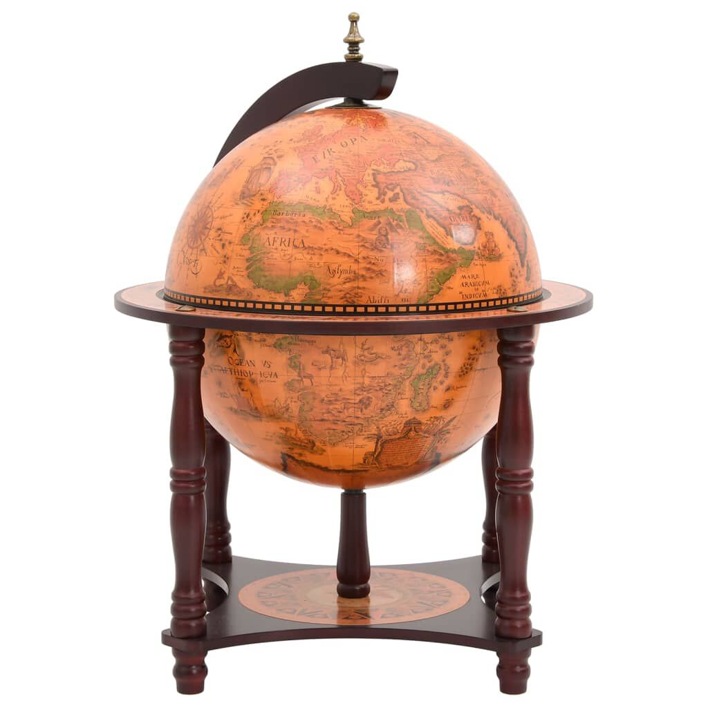 vidaXL Globe Bar Wine Stand Brown Solid Wood Eucalyptus