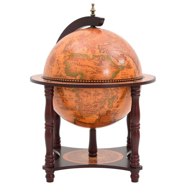 vidaXL Globe Bar Wine Stand Brown Solid Wood Eucalyptus