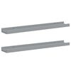 vidaXL Frame Ledge Shelf Set of 2 Grey MDF Medium Wall mounting