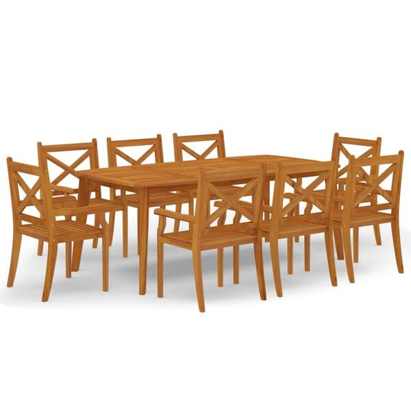 vidaXL Garden Dining Set Brown Solid Acacia Wood with an Oiled Finish
