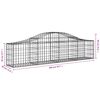 vidaXL Arched Gabion Baskets 14 pcs 78.7"x11.8"x15.7"/23.6" Galvanized Iron