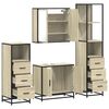 vidaXL Bathroom Furniture Set Sonoma oak Engineered wood, metal