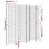 vidaXL Room Divider 6 Panels White Solid Wood Paulownia