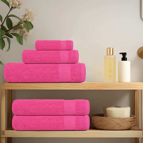 vidaXL Bath Towel Set of 4 Pink 100% Cotton 39.4 x 59.1 in Durable