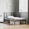 vidaXL Bed Frame White Powder-coated steel Twin Bed Frame Rectangular