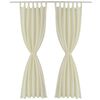 vidaXL 2 pcs Cream Micro-Satin Curtains with Loops 55.1 x 68.9"