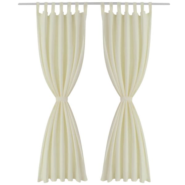 vidaXL 2 pcs Cream Micro-Satin Curtains with Loops 55.1 x 68.9"