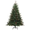 vidaXL Artificial Hinged Christmas Tree Green PVC Large