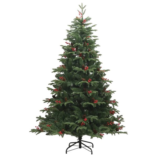vidaXL Artificial Hinged Christmas Tree Green PVC Large